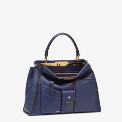 Fendi Peekaboo Iconic Mini Blue Leather Bag