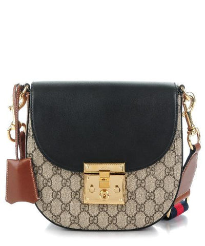 Gucci Padlock Medium GG Shoulder Bag Beige/Ebony Black
