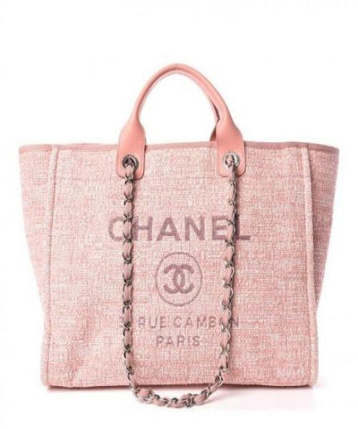 Chanel Deauville Fabric Tote Pink/Fuchsia