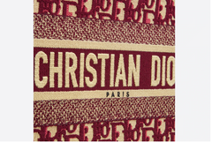 Dior Book Tote Bag In Embroidered Canvas Burgundy Dior Oblique