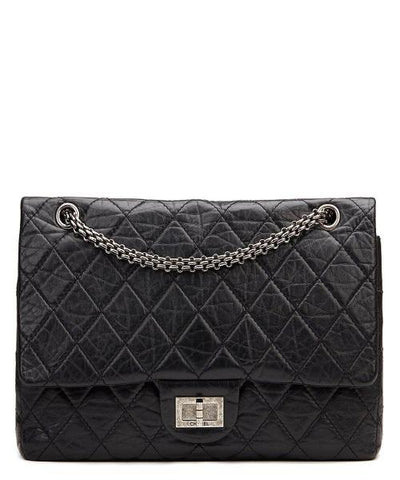 Chanel 2.55 Aged Calfskin Handbag Black