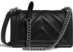 Chanel Boy Handbag Calfskin Ruthenium