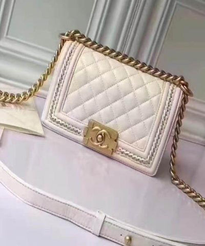 Chanel Medium Boy Handbag White