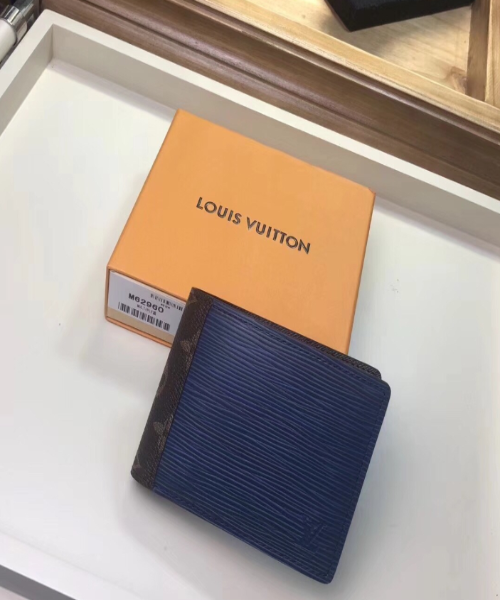 LV Patchwork Multiple Wallet Epi Leather Blue – newlookbag