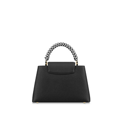 LV Capucine PM Handbag Taurillon Leather Noir/Blanc