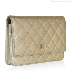 Chanel Wallet On Chain – WOC Quilted Lambskin Grey Silver-Toned