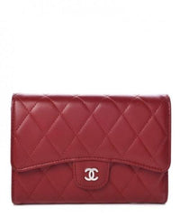Chanel Classic Long Flap Wallet Lambskin Leather Burgundy