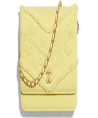 Chanel Wallet On Chain – WOC Classic Caviar Silver-Toned Metal Light Yellow