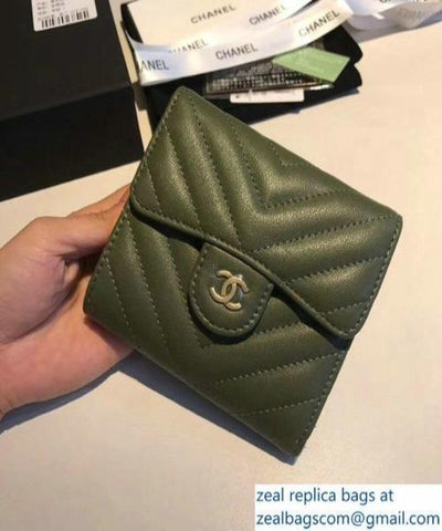 Chanel Classic Small Flap Wallet Green