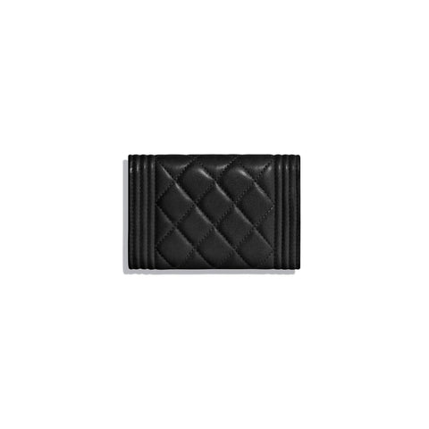 Chanel Boy Chanel Flap Card Holder Black