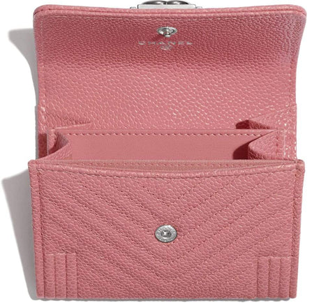 Chanel Boy Small Flap Wallet Pink