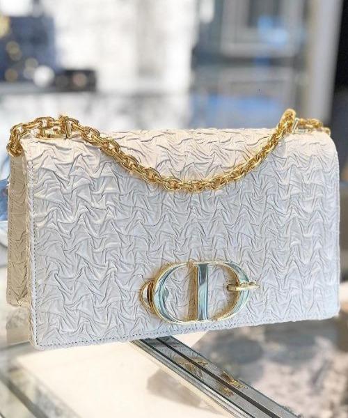 Dior Wavy-Effect 30 Montaigne Bag With Chain White – newlookbag
