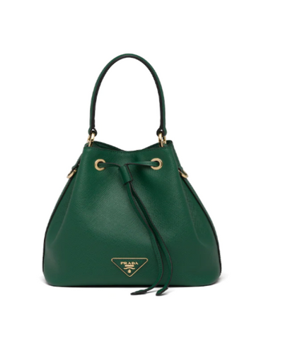 Prada Saffiano Leather Bucket Bag Green