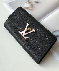 LV Compact Wallet Taurillion Leather Noir