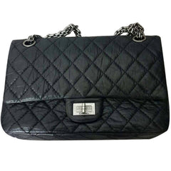 Chanel 2.55 Aged Calfskin Handbag Black