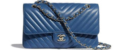 Chanel Classic Clutch With Chain – CWC Caviar Blue Silver-Toned
