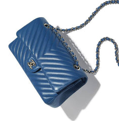 Chanel Classic Clutch With Chain – CWC Caviar Blue Silver-Toned