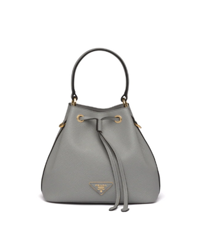 Prada Saffiano Leather Bucket Bag Grey