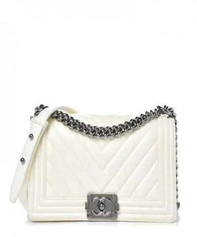 Chanel Medium Boy Flap Bag White