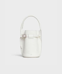 Celine Big Bag Nano Bucket In Supple Grained Calfskin White