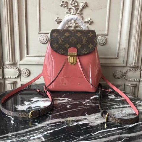 LV Hot Springs Backpack Patent Leather Vieux Rose