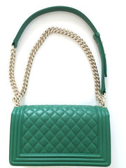 Chanel Boy Medium Handbag Green