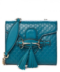 Gucci Emily Mini Micro Guccissima Bag Blue