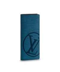 LV Circle signature Brazza Wallet Epi Leather Bleu Azur