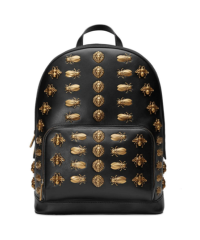 Gucci Animal Studs Leather Backpack Black