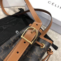 Celine Small Drawstring Bag In Triomphe Canvas