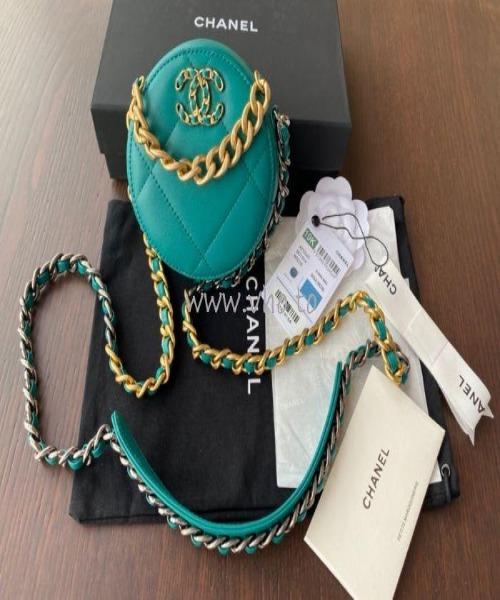 Chanel 19 Clutch With Chain Turquoise