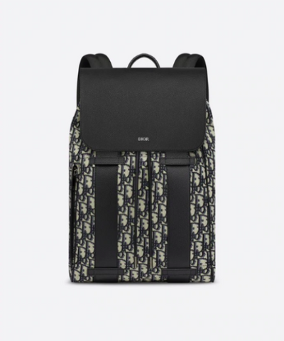 Dior Beige And Black Dior Oblique Jacquard Backpack