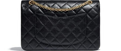 Chanel 2.55 Handbag Aged Calfskin Black
