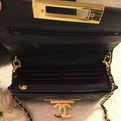 Chanel Wallet On Chain – WOC Golden Class Calfskin Black