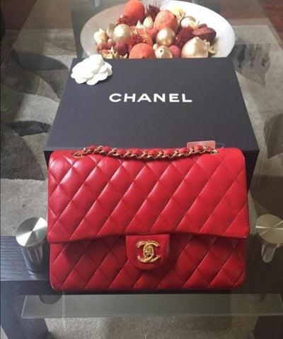 Chanel Lambskin Flap Bag Red