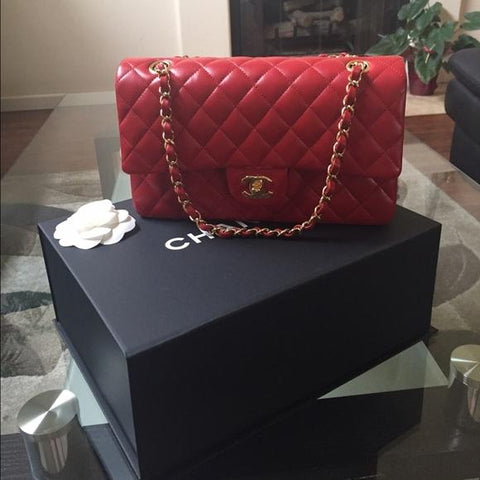 Chanel Lambskin Flap Bag Red