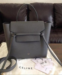 Celine Mini Belt Bag In Grained Calfskin Grey