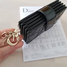 Lady Dior Calfskin Card Holder Black