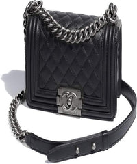 Small Boy Chanel Handbag Black-Silver