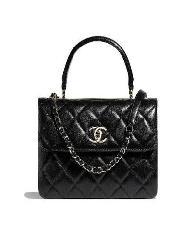 Chanel Flap Bag With Top Handle Lambskin Black