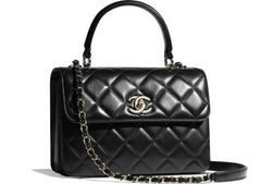 Chanel Small Flap Bag With Top Handle Black-Ruthenium